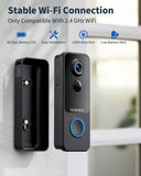 1080P WiFi Doorbell Camera with Chime - Smart Home Security, Alexa & Google Compatible, MUBVIEW J9 Plus (Black)