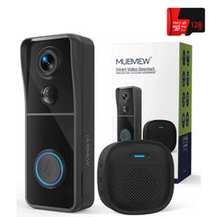 1080P Wireless Video Doorbell with Chime – No Subscription, Voice Changer MUBVIEW J9