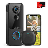 1080P WiFi Doorbell Camera with Chime - Smart Home Security, Alexa & Google Compatible, MUBVIEW J9 Plus (Black)