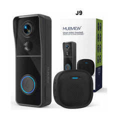 1080P Wireless Video Doorbell with Chime – No Subscription, Voice Changer MUBVIEW J9
