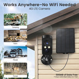 4G LTE Cellular Security Camera Wireless Outdoor, Magnetic, No WiFi Needed, 300° Pan, Solar Powered, Magnetic Mount 1-Min Install, SIM Included, PIR Motion & AI, 2K Night Vision, Lifetime 7-Day Cloud Naseto