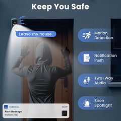 300° Pan Wireless Outdoor Security Camera, Magnetic Mount, Battery Powered Cam Indoor, 2.4G WiFi, 2K, AI Detection, Night Vision, 2-Way Talk, Lifetime 7-Day Cloud/SD Storage, for Home Security, IP65 Naseto