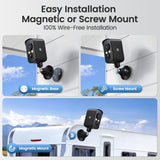 4G LTE Cellular Security Camera Wireless Outdoor, Magnetic, No WiFi Needed, 300° Pan, Solar Powered, Magnetic Mount 1-Min Install, SIM Included, PIR Motion & AI, 2K Night Vision, Lifetime 7-Day Cloud Naseto