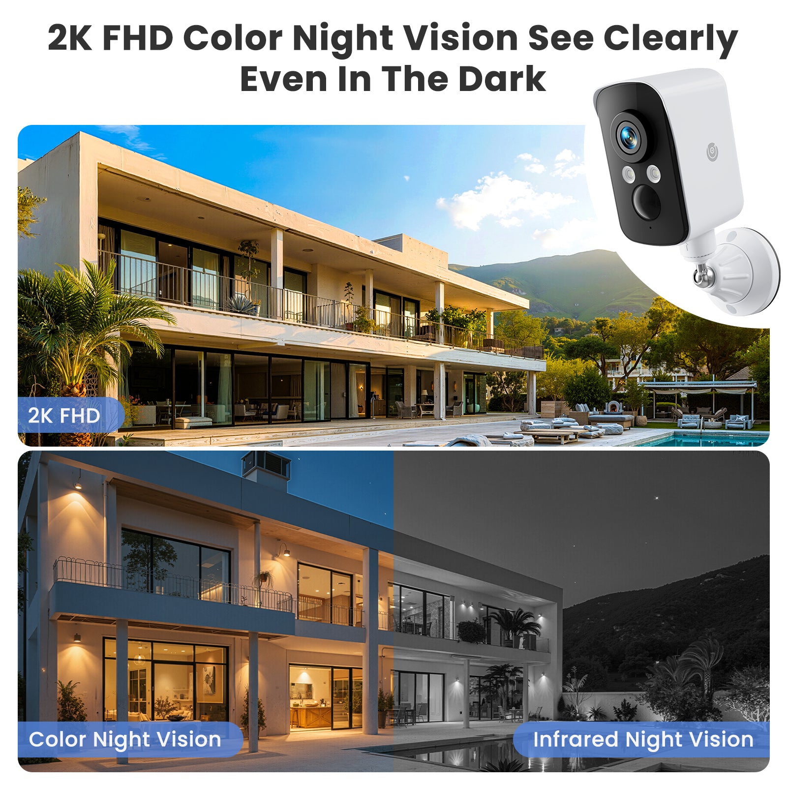 Q6 wifi security camera 2K FHD color night vision