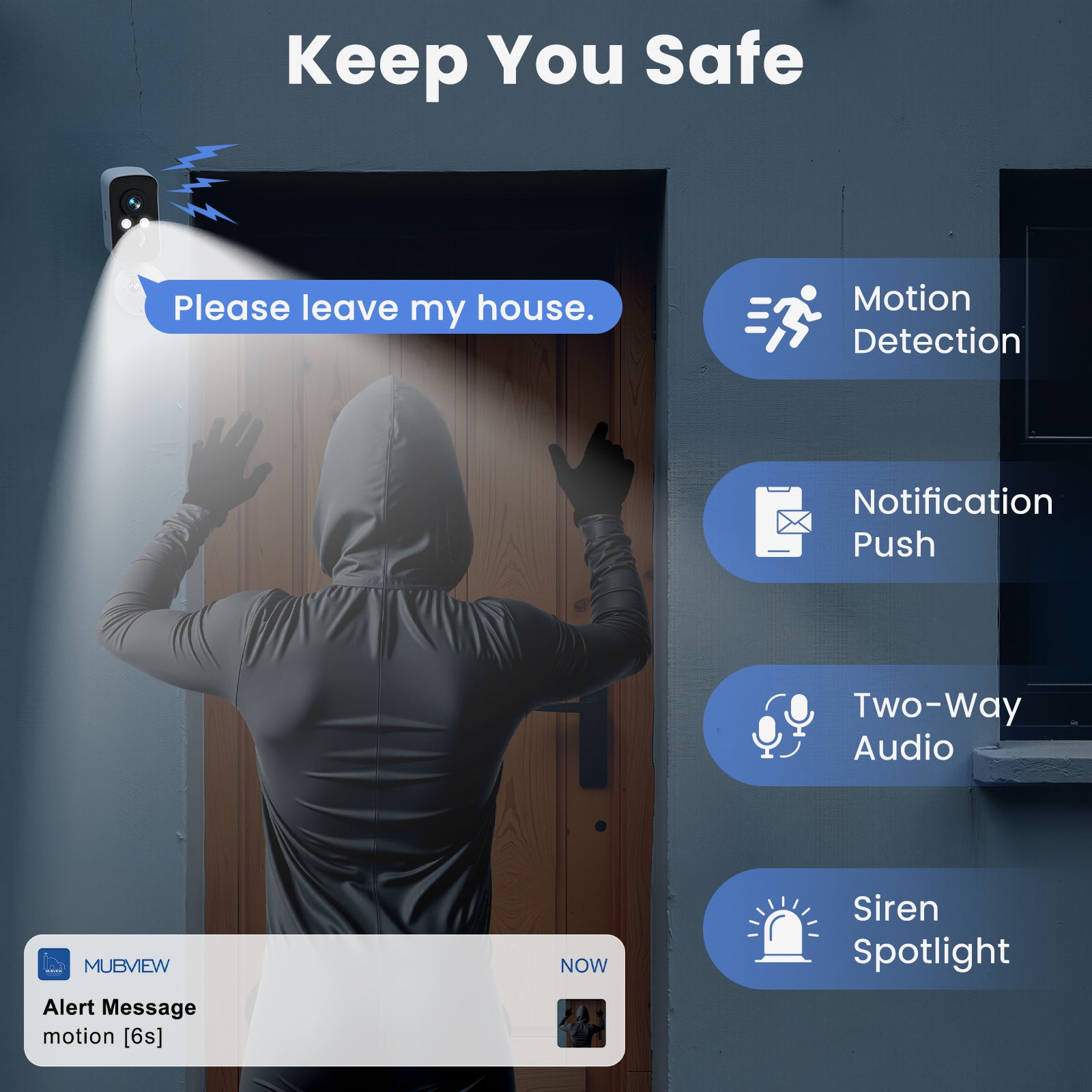 Q6 wifi security camera alert system
