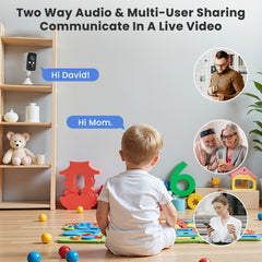 Q6 wifi security camera two way audio & multi user sharing