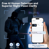 180° Head-to-Toe View 2K 3MP Panoramic View Smart Doorbell Camera, No SubscriptionïŒBattery Powered with Chime, AI Person Detection - MUBVIEW