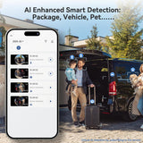 180° Head-to-Toe View 2K 3MP Panoramic View Smart Doorbell Camera, No SubscriptionïŒBattery Powered with Chime, AI Person Detection - MUBVIEW