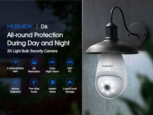 Illuminate Your World and Secure Your Space with MUBVIEW Light Bulb Security Camera!