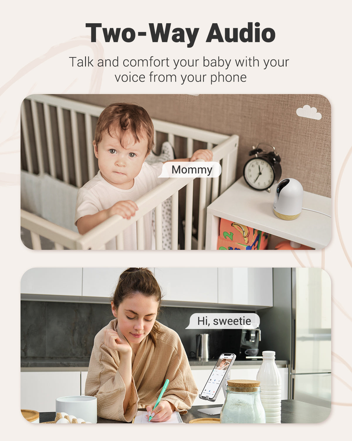 2023 Newest 5G&2.4GHz Dual Band 24/7 All Day Recording Security Camera for Baby Pet Monitoring MUBVIEW PK320Y