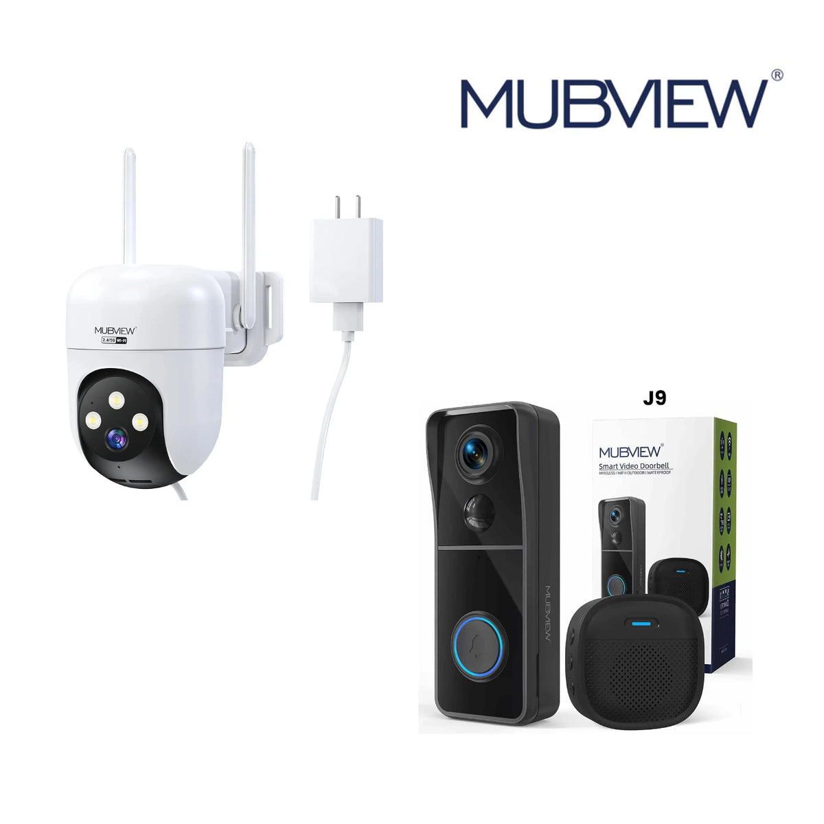QB320 Wired 24/7 Recording Camera + J9 Smart Wireless Doorbell Camera
