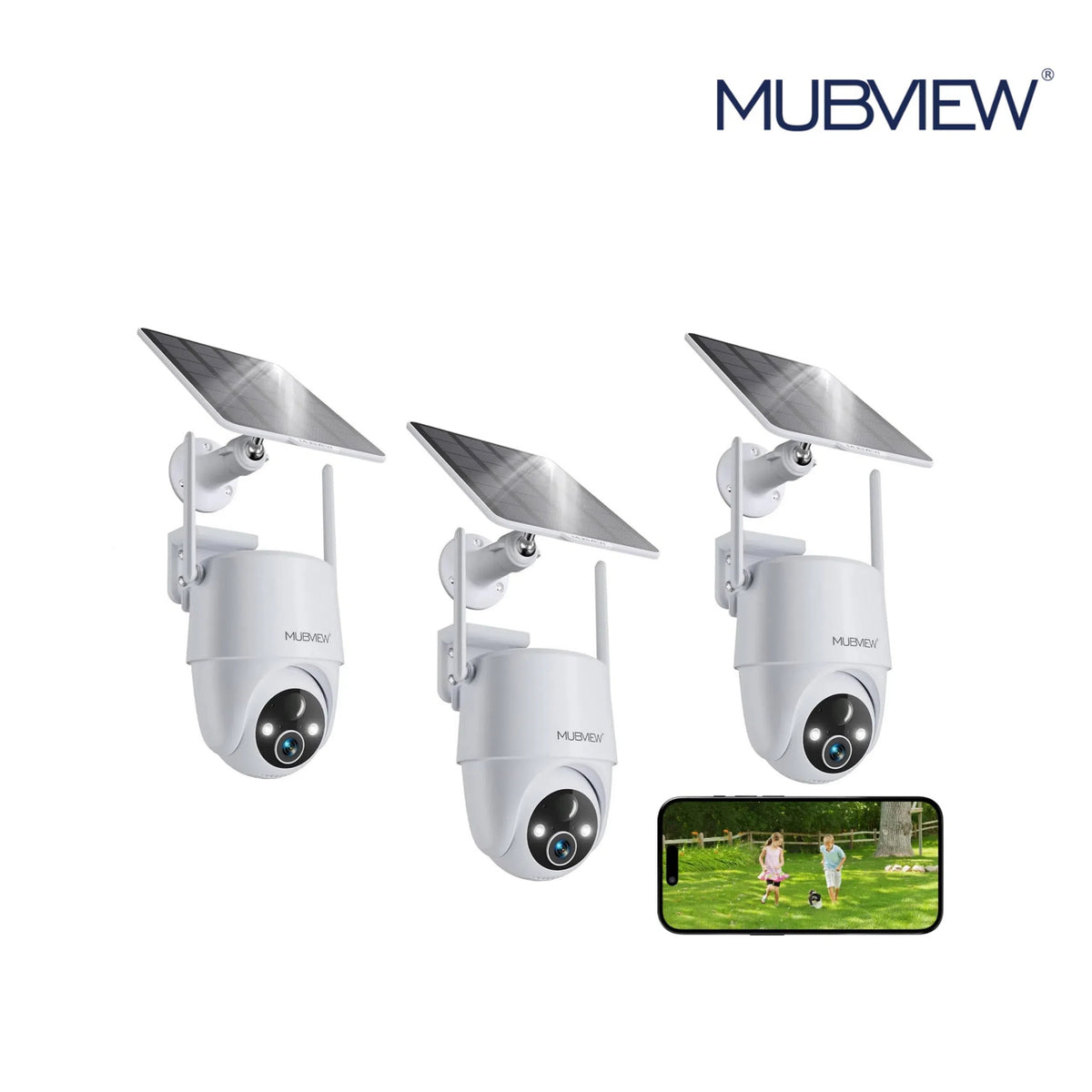 🔥 2K Solar Powered Security Camera for Indoor/Outdoor Surveillance Camera GX8S (3-Cam)