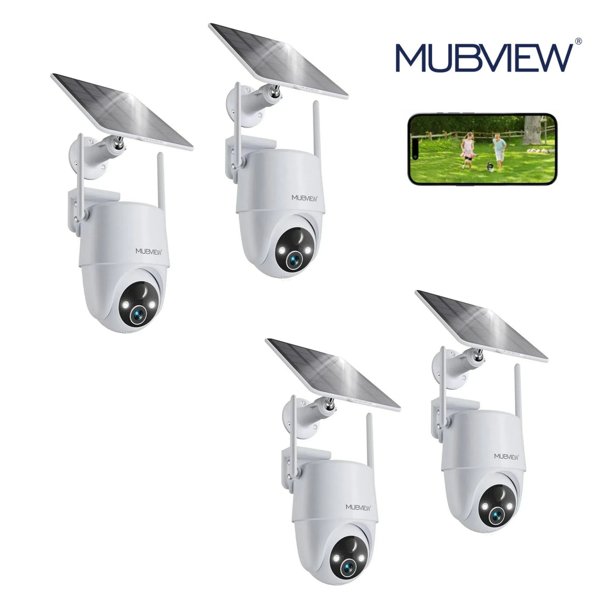🔥 2K Solar Powered Security Camera for Indoor/Outdoor Surveillance Camera GX8S (4-Cam)