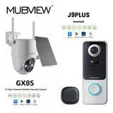 GX8S Wireless Solar Powered Camera + J9 Plus Wireless Doorbell Camera