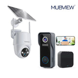GX8S Wireless Solar Powered Camera + J7 2K Smart Wireless WiFi Doorbell Camera with Chime