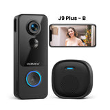 1080P WiFi Doorbell Camera with Chime - Smart Home Security, Alexa & Google Compatible, MUBVIEW J9 Plus (Black)