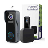 2K Smart Wireless WiFi Doorbell Camera with Chime - HD Video, Motion Detection, MUBVIEW J7