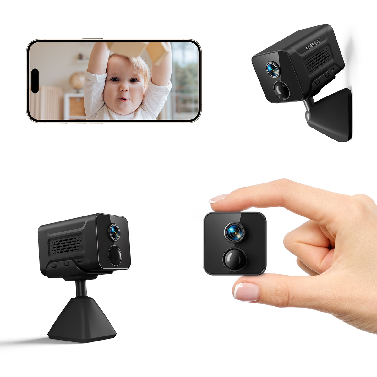 Mini Pocket Hidden 1080P Battery Powered Camera for Home Security Indoor Wireless Camera with Phone App GX7S MUBVIEW