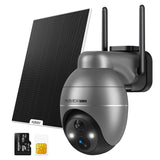 4G LTE Cellular Wireless PTZ Security Camera with Solar Panel & 128G Micro SD Card MUBVIEW G9
