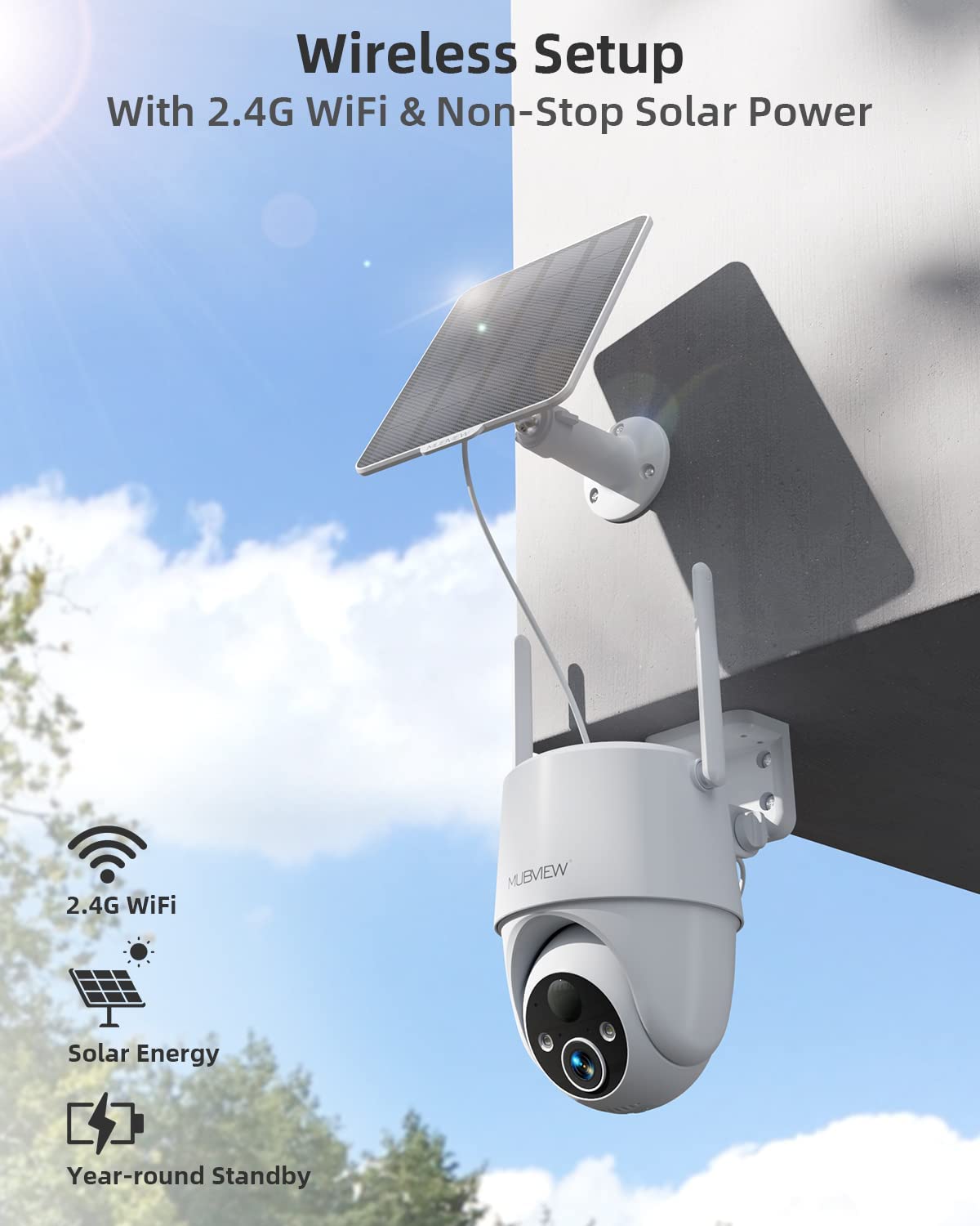 Caméra de surveillance intelligente 3MP HD, CAMÉRA IP WiFi sans