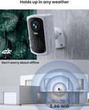 2K/3MP Smart Wireless Battery Spotlight Security Camera For Outdoor And Indoor Use Q5C