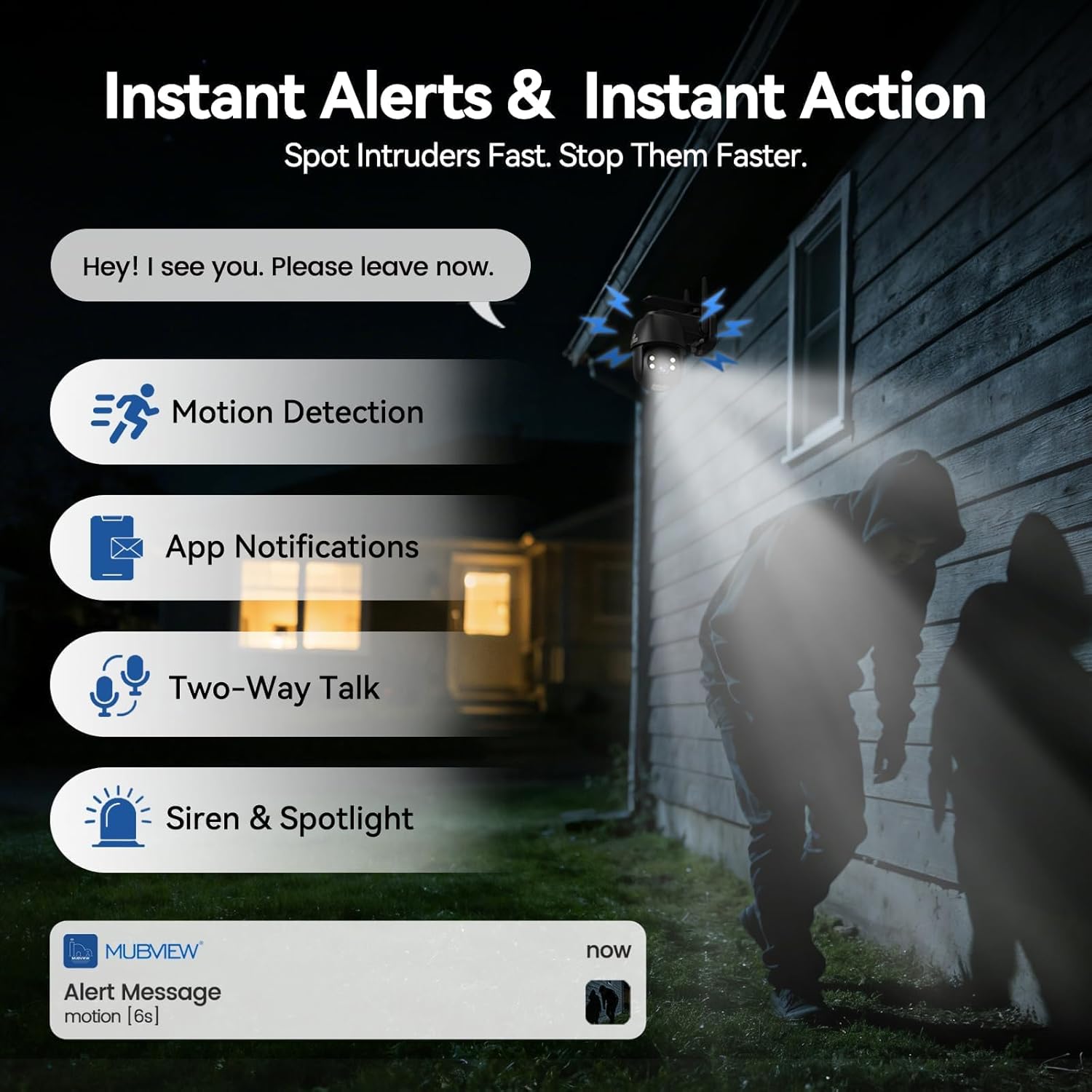 2-Pack Wireless Outdoor Security Cameras 24/7 Continuous Recording 360° PTZ 2K Solar – MUBVIEW Q8B