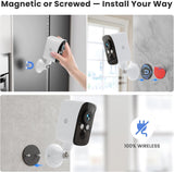 300° Pan Wireless Outdoor Security Camera, Magnetic Mount, Battery Powered Cam Indoor, 2.4G WiFi, 2K, AI Detection, Night Vision, 2-Way Talk, Lifetime 7-Day Cloud/SD Storage, for Home Security, IP65 Naseto