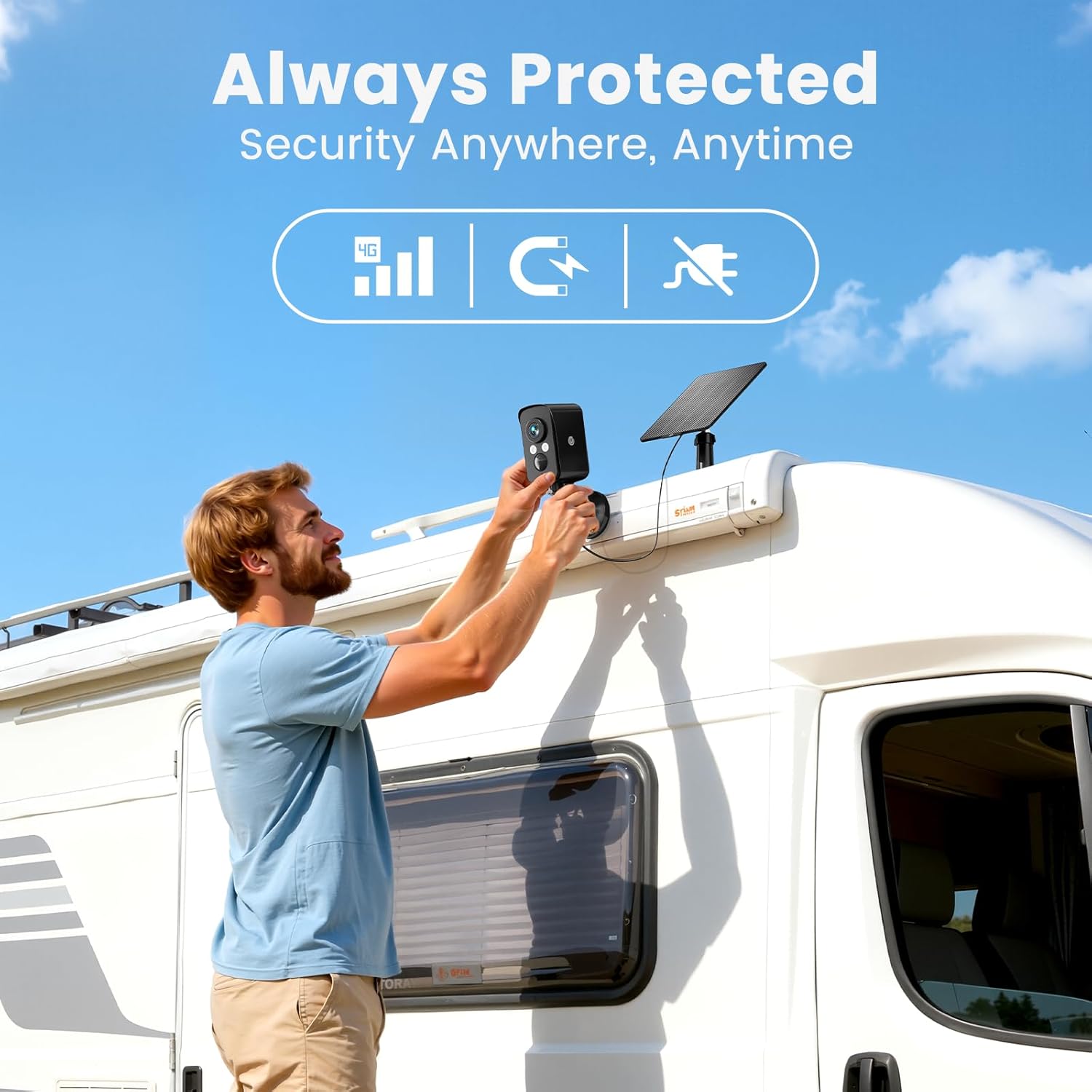 4G LTE Cellular Security Camera Wireless Outdoor, Magnetic, No WiFi Needed, 300° Pan, Solar Powered, Magnetic Mount 1-Min Install, SIM Included, PIR Motion & AI, 2K Night Vision, Lifetime 7-Day Cloud Naseto