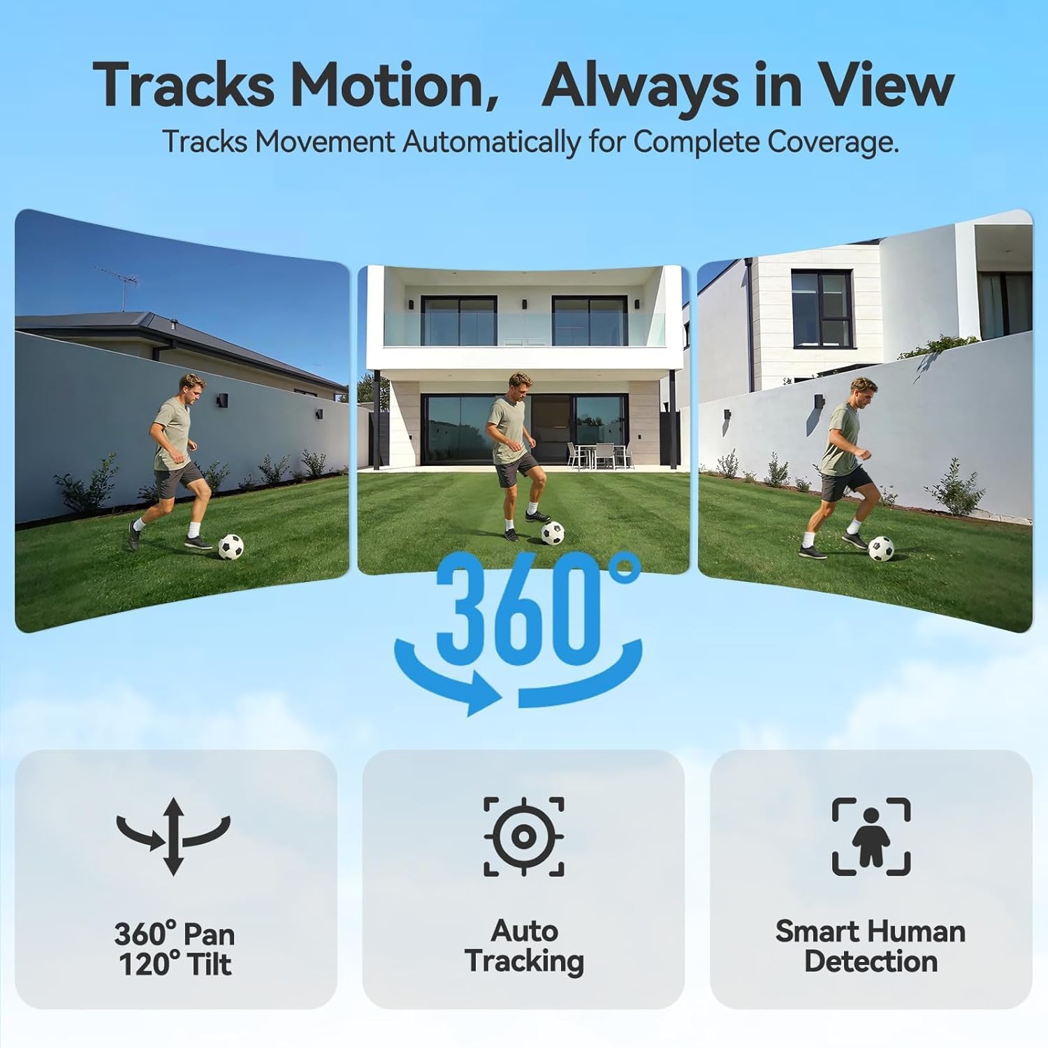 24/7 All Day Recording Wireless Outdoor Security Camera 360° PTZ 2K Solar Powered Camera Mubview Q8