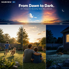2-Pack Wireless Outdoor Security Cameras 24/7 Continuous Recording 360° PTZ 2K Solar – MUBVIEW Q8B