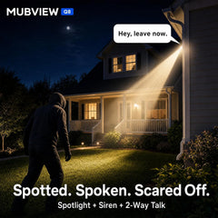 2-Pack Wireless Outdoor Security Cameras 24/7 Continuous Recording 360° PTZ 2K Solar – MUBVIEW Q8B